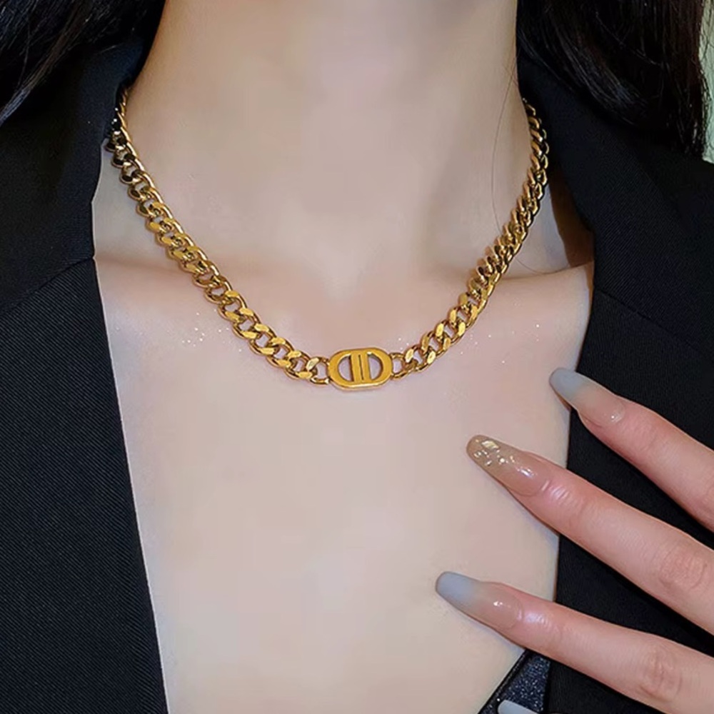 Cuban Chain Gold Tone Stainless Steel Fashion Necklace